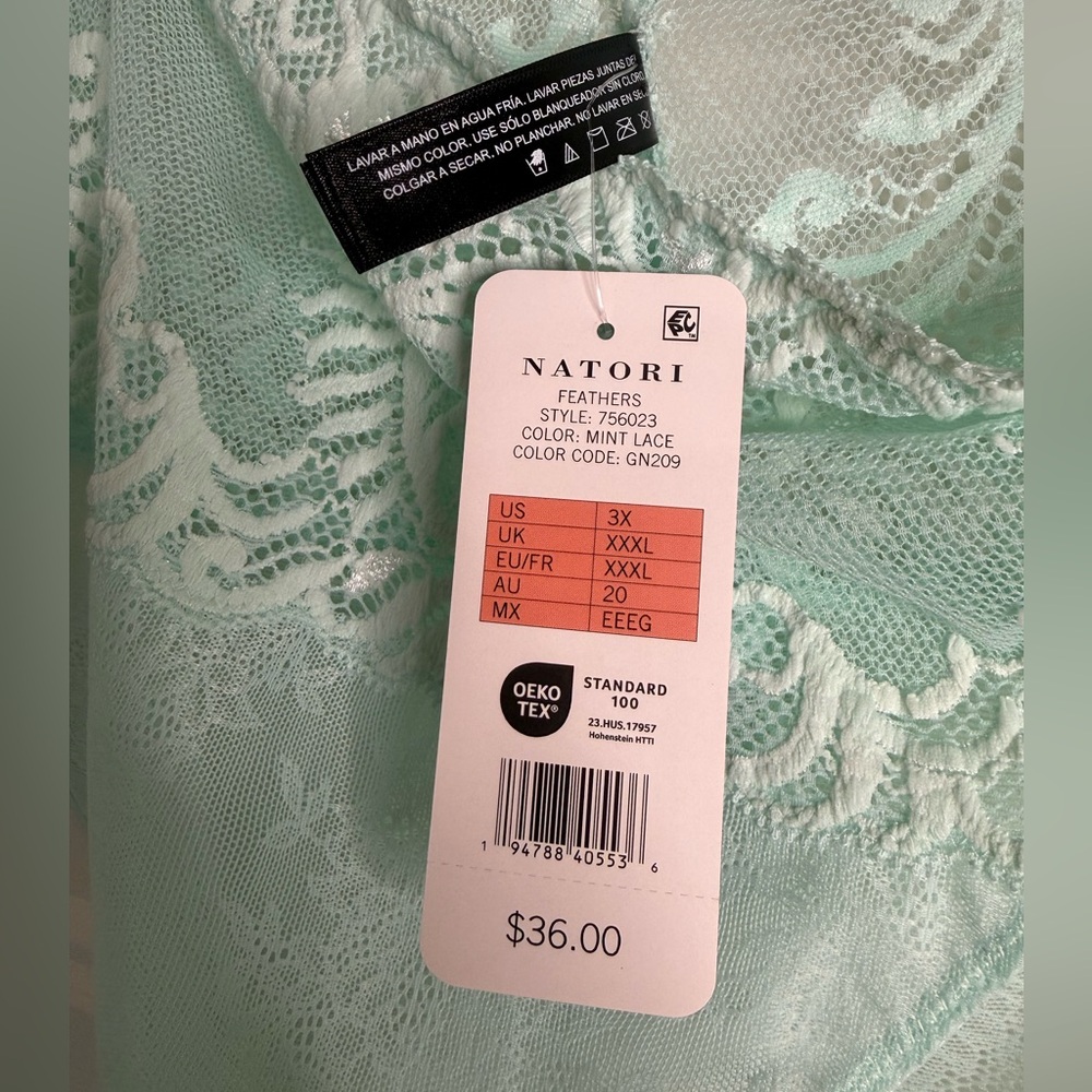 NWT, Natori Feathers Mint Lace Women’s Panty, 3X Lace - Picture 8 of 14